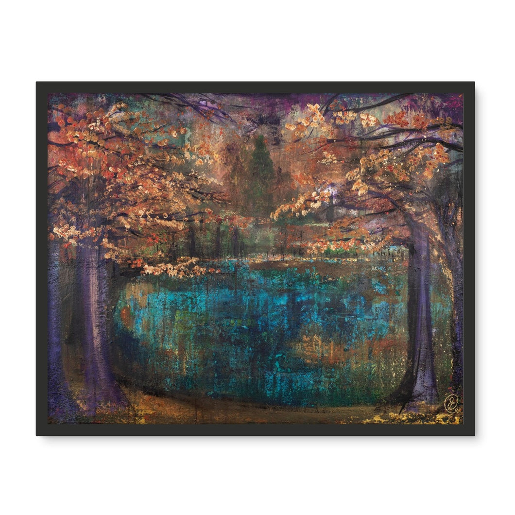 Autumn Lake Framed Photo Tile