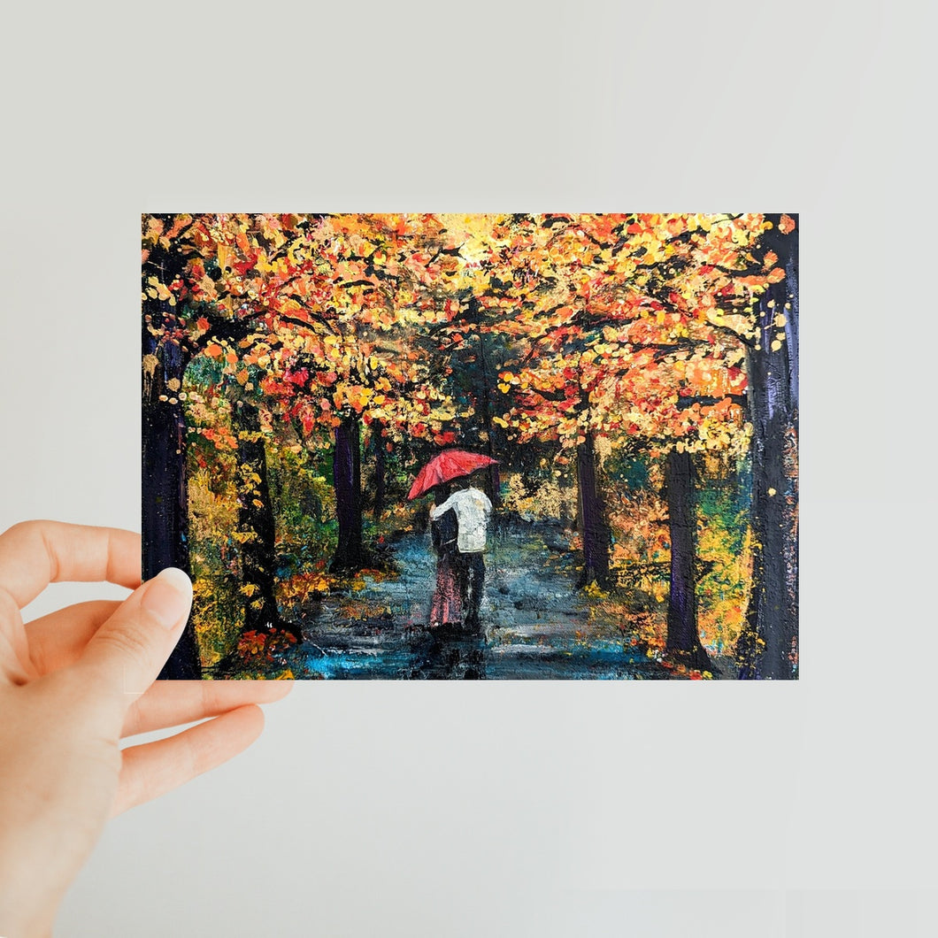 Autumn Stroll Classic Postcard