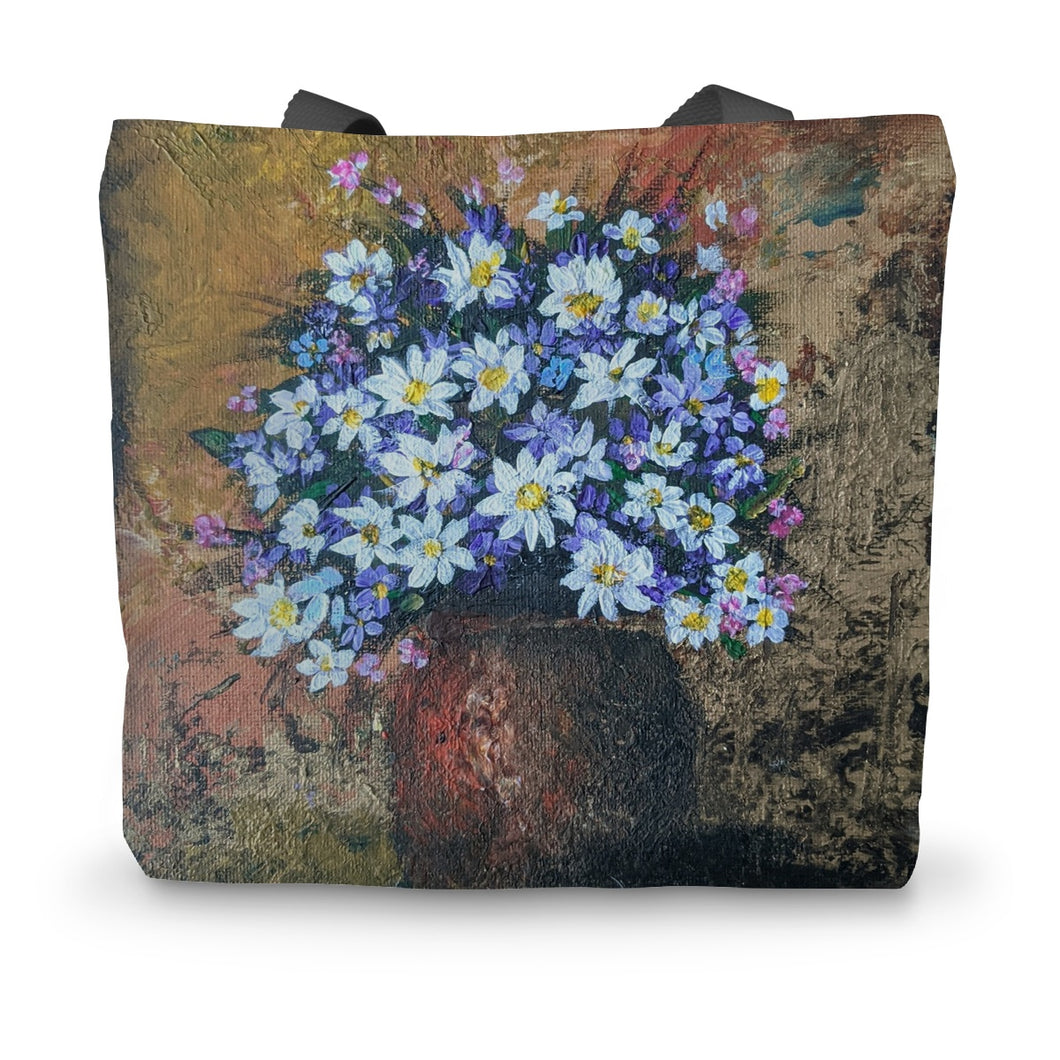Potted Daisies Canvas Tote Bag