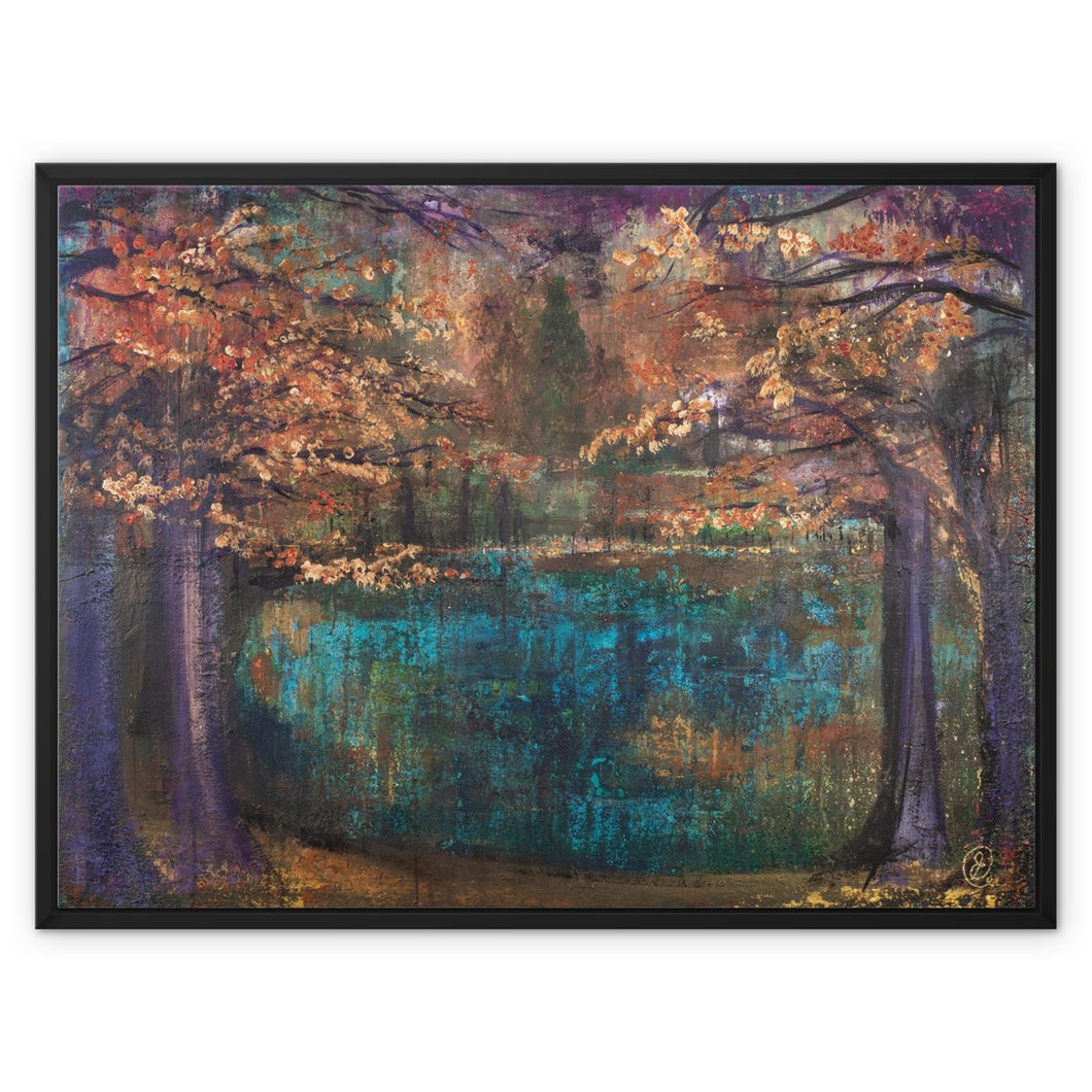 Autumn Lake Framed Canvas