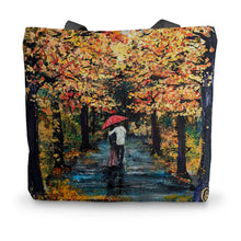 Load image into Gallery viewer, Autumn Stroll Canvas Tote Bag
