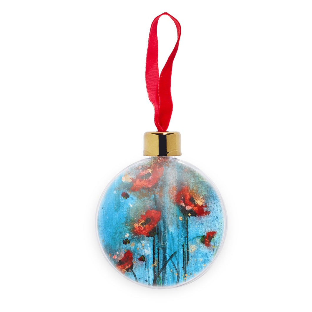 Poppy Burst Transparent Christmas bauble