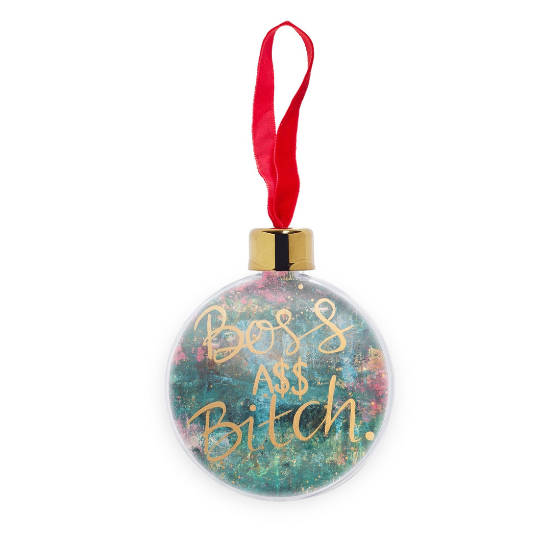 Boss A$$ B'tch Transparent Christmas bauble