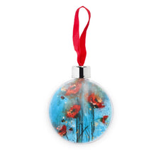 Load image into Gallery viewer, Poppy Burst Transparent Christmas bauble
