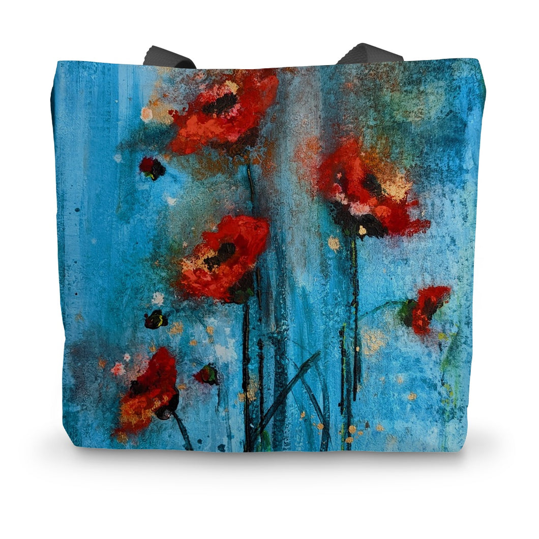 Poppy Burst Canvas Tote Bag