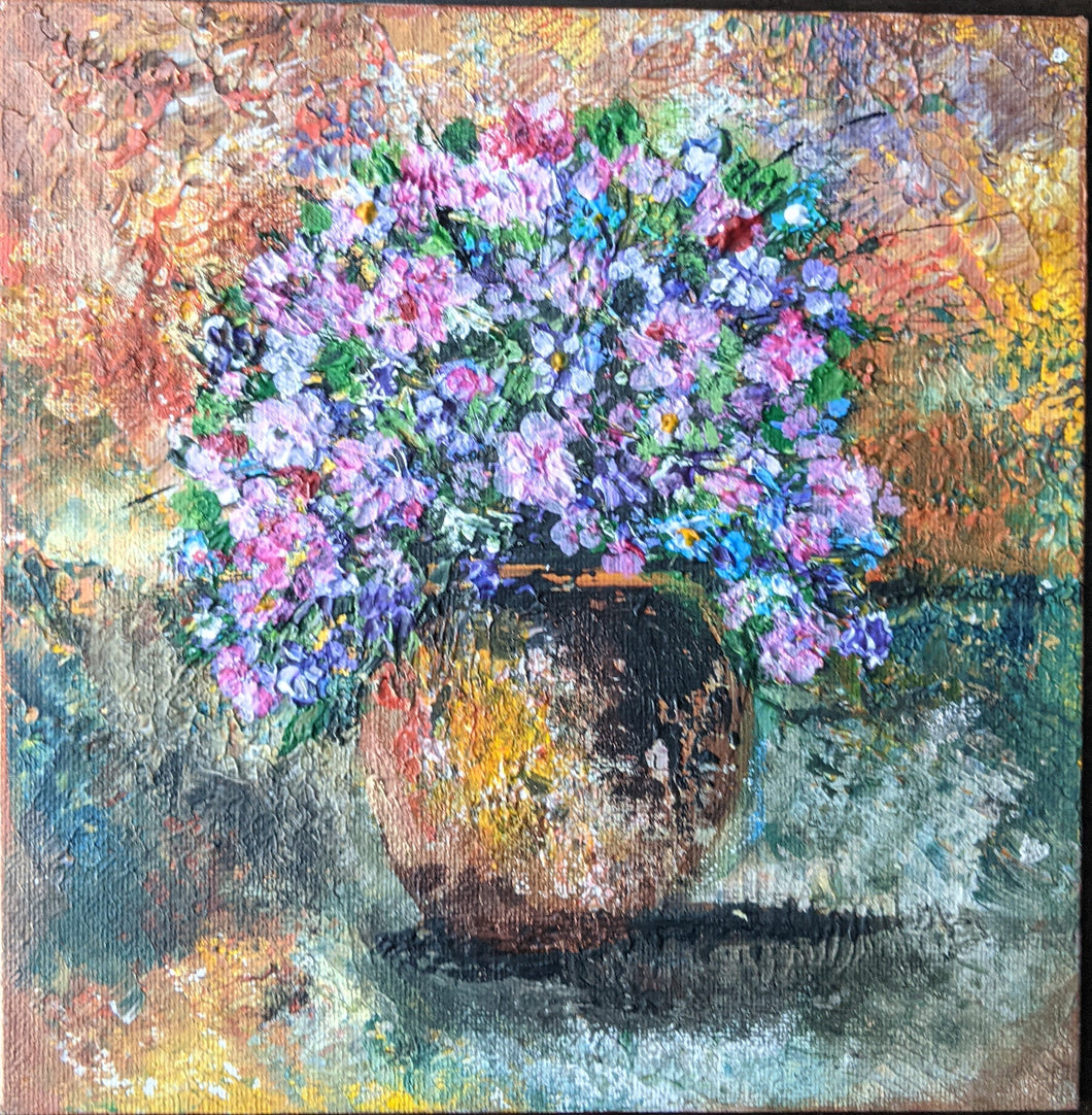 Potted Wildflowers Original Artwork