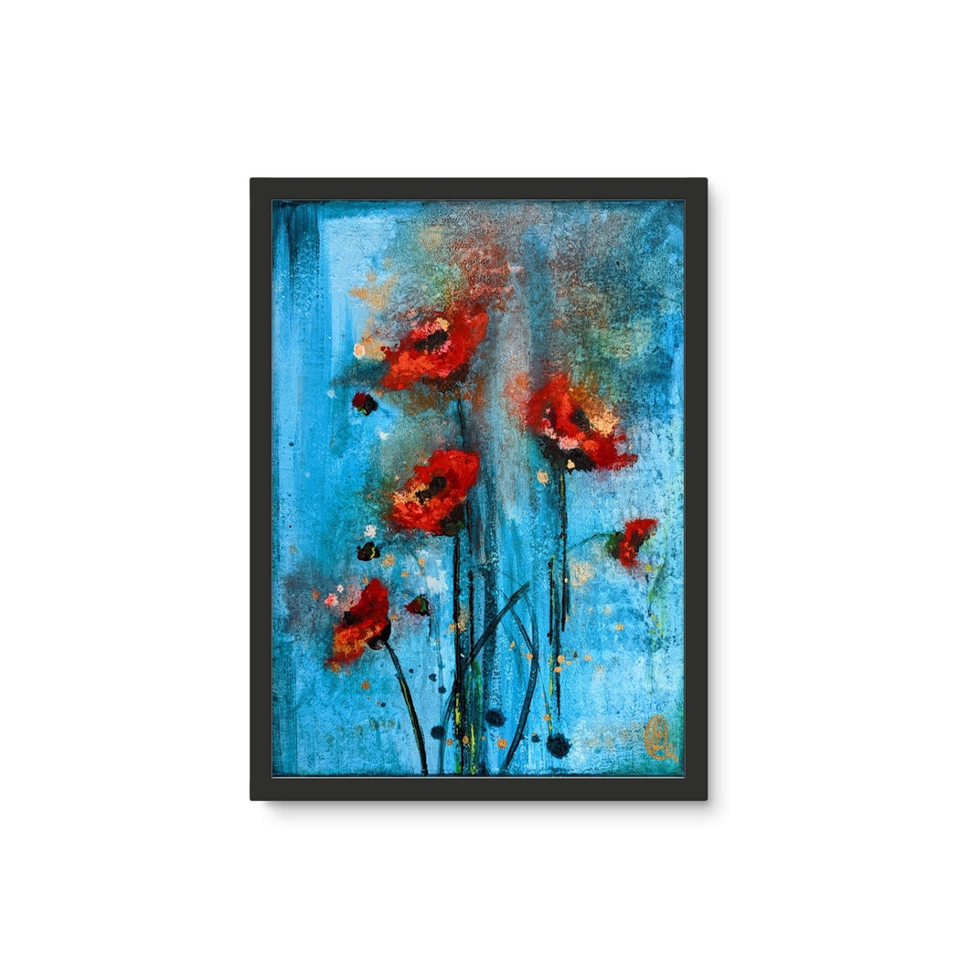 Poppy Burst Framed Photo Tile